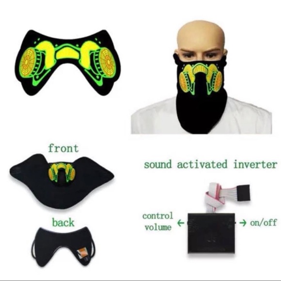 LED SOUNDED ACTIVATED GAS MASK - Picture 2 of 7